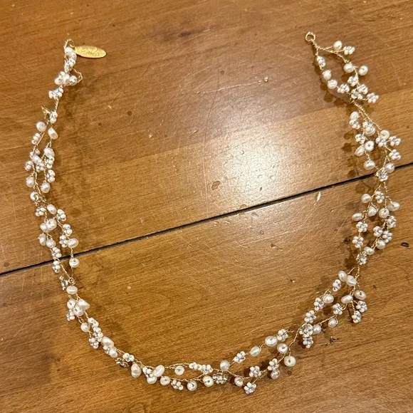 BHLDN pearldrop gold halo - Picture 4 of 4